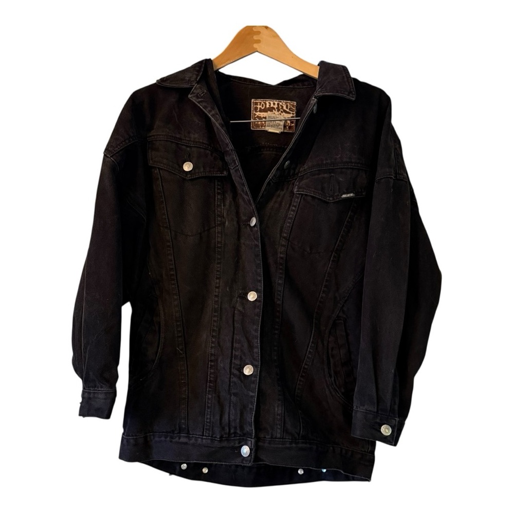 Vintage Jordache Black Denim Jacket | 80s–90s Trucker - Picture 2 of 5